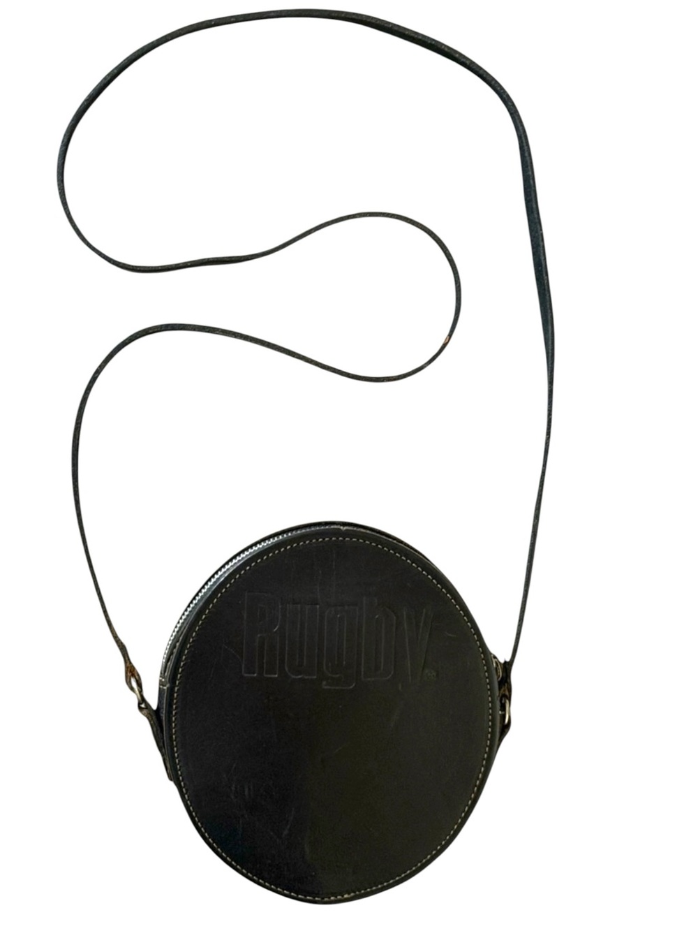 Y2K Rugby North America Leather Round Crossbody Bag